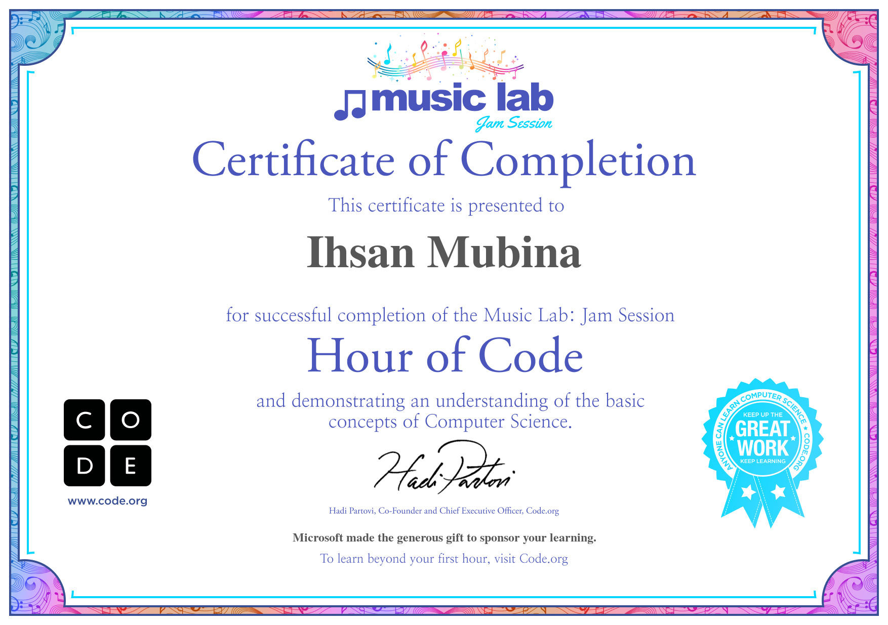 Hour Of Code Music Jam