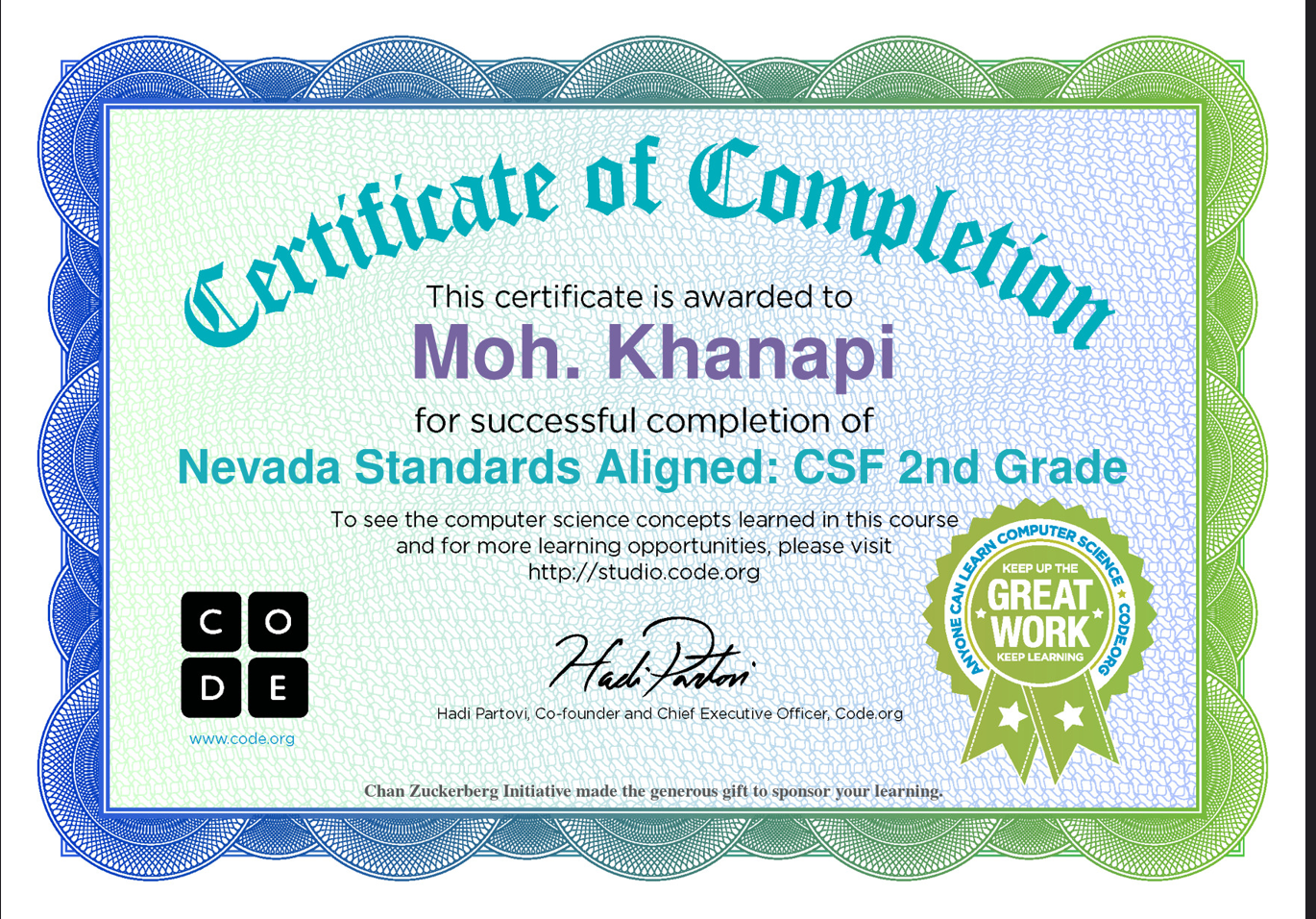 Certificate Code