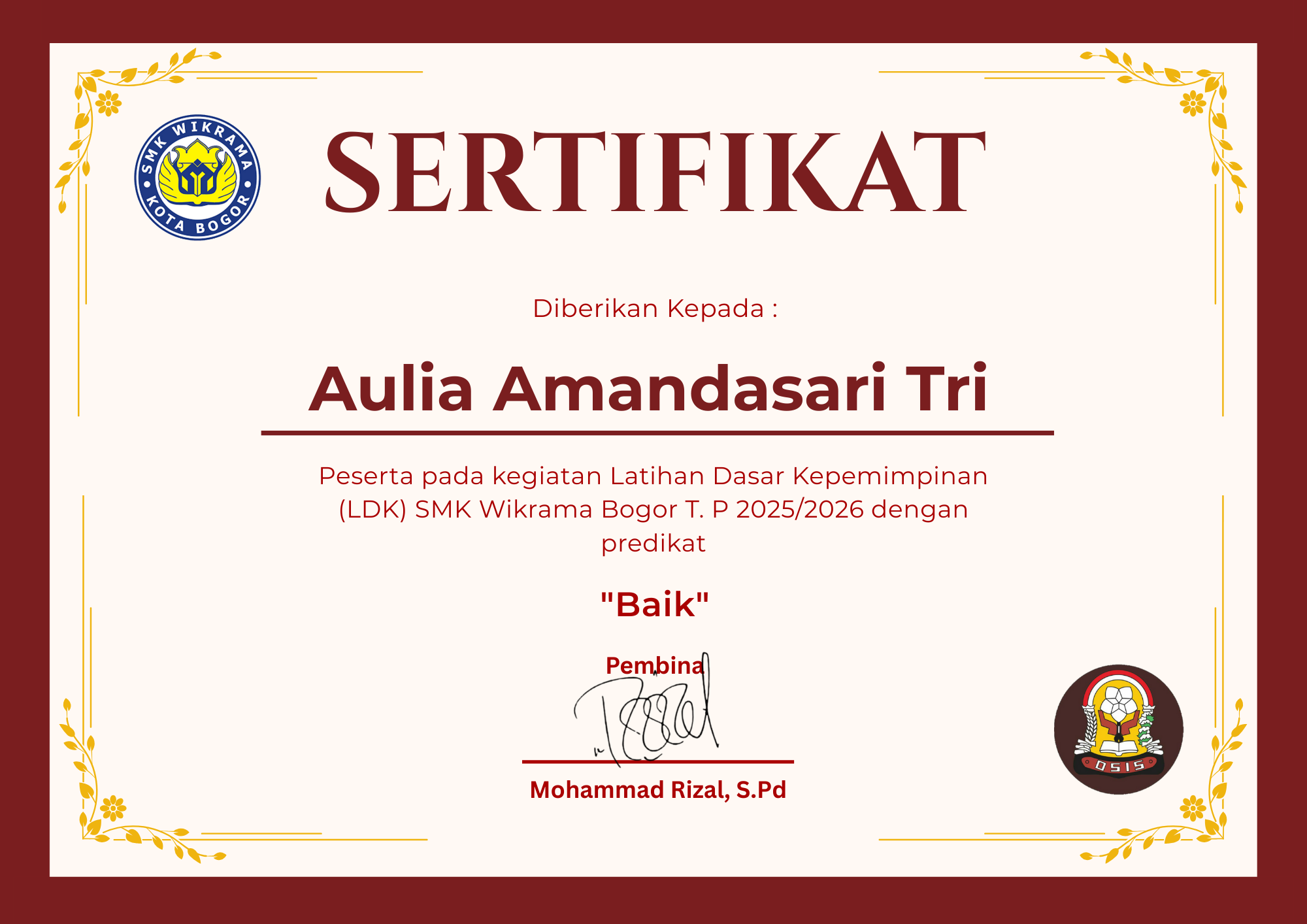 Sertifikat LDKM