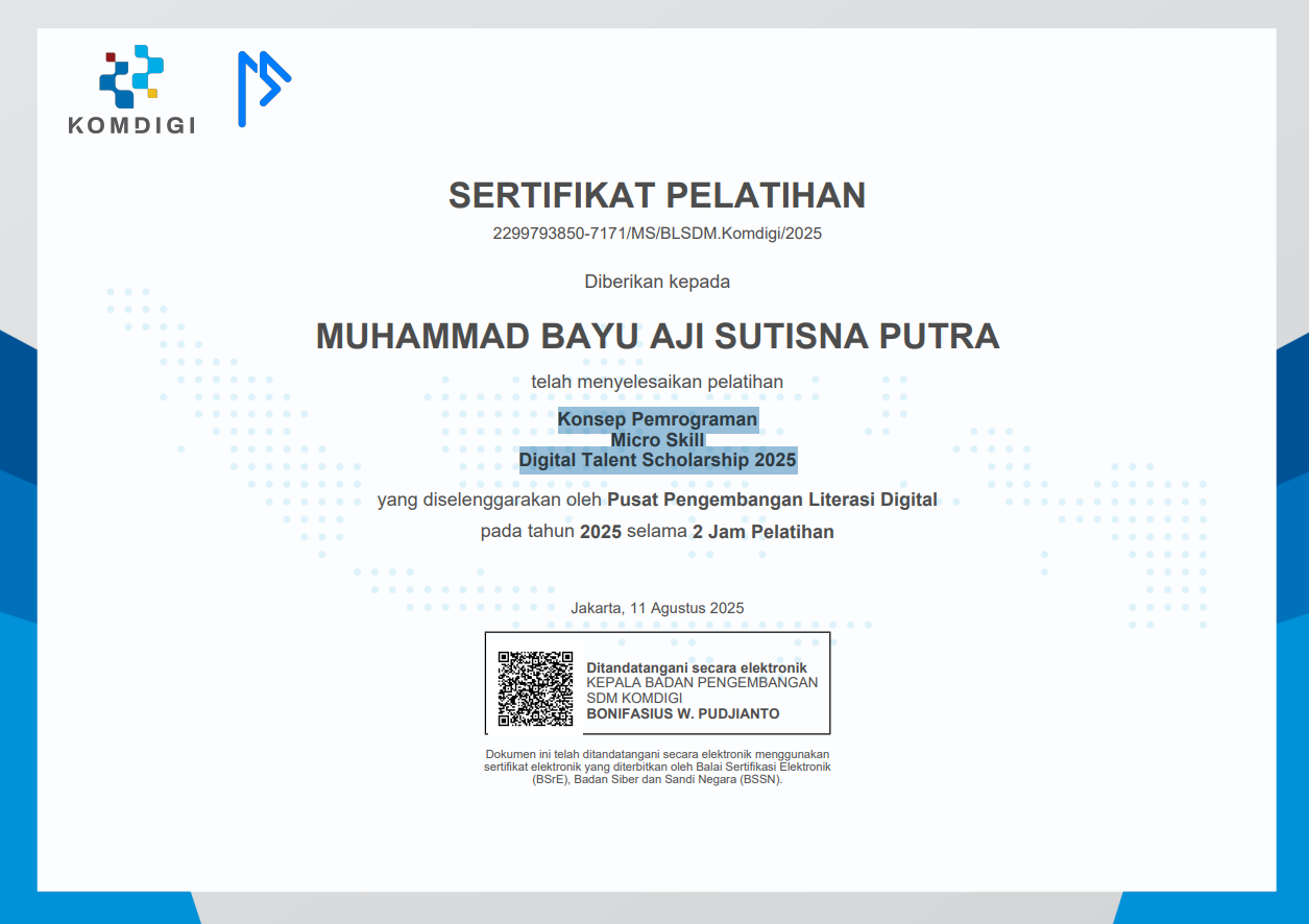 Konsep Pemrograman Micro Skill Digital Talent Scholarship 2025