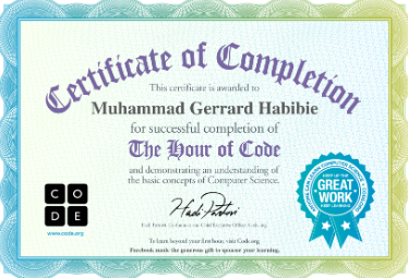 Sertifikat komdigi The hour of code