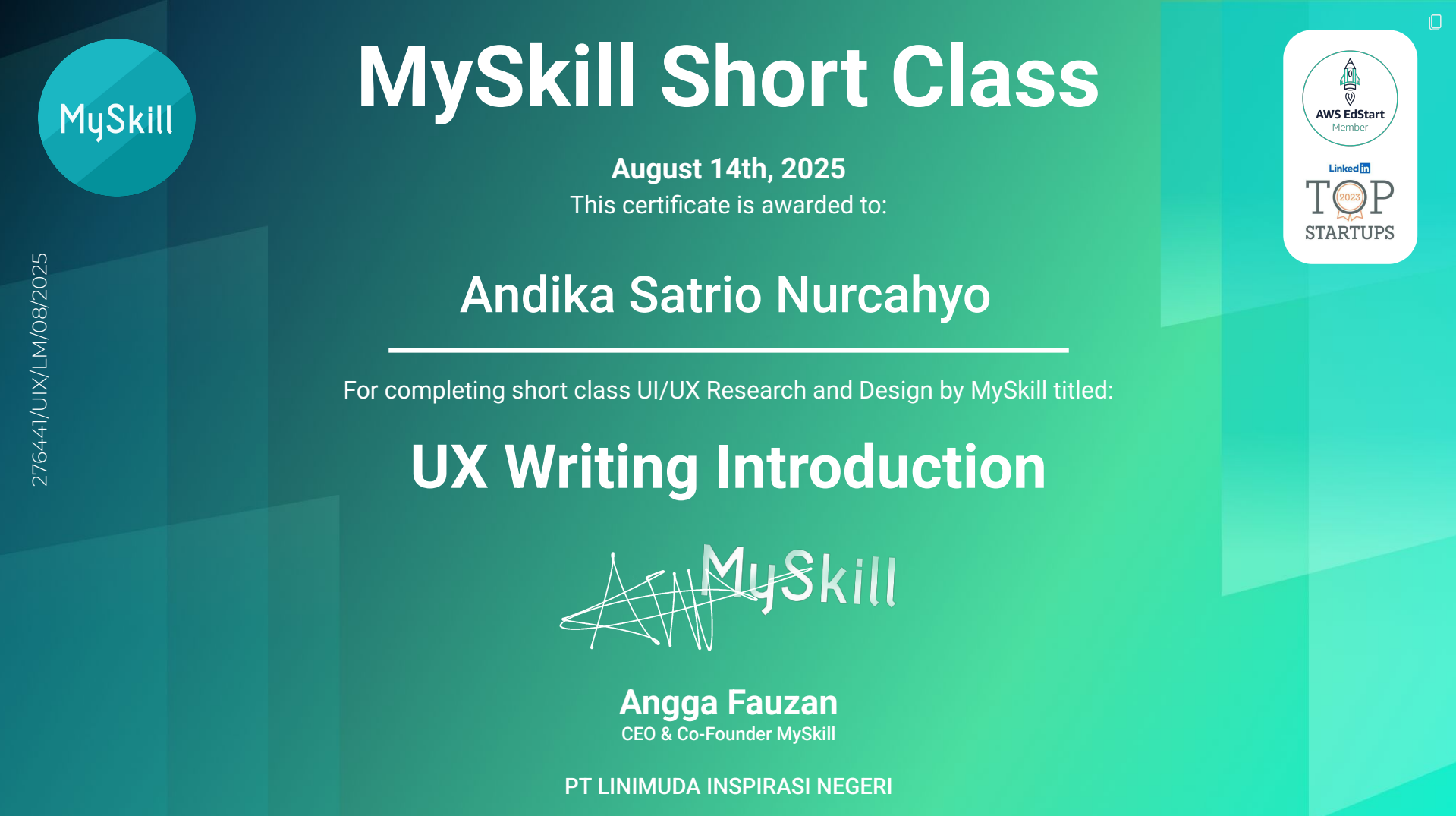 MySkill - UX Writing