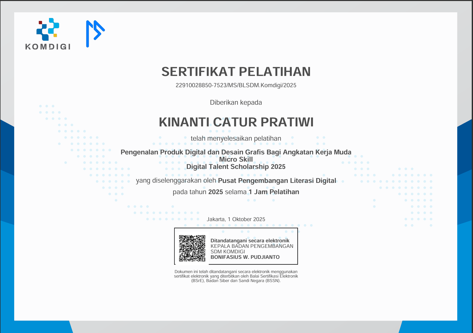 Sertifikat Pengenalan Produk Digital dan Desain Grafis