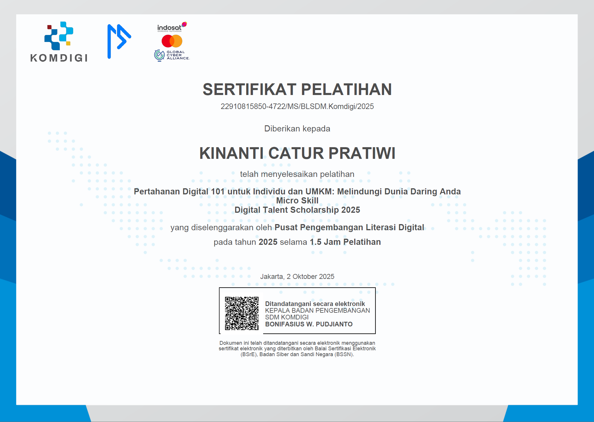 Sertifikat Pertahanan Digital 101