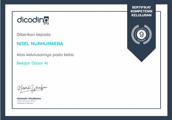 Sertifikat dicoding