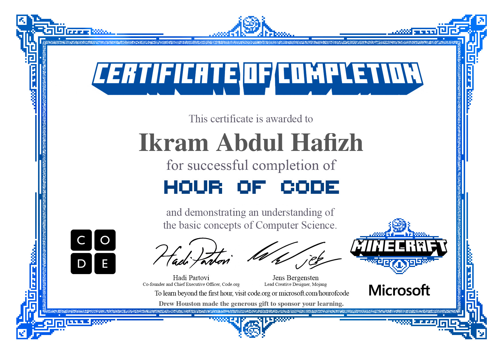 sertifikat code.org minecraft