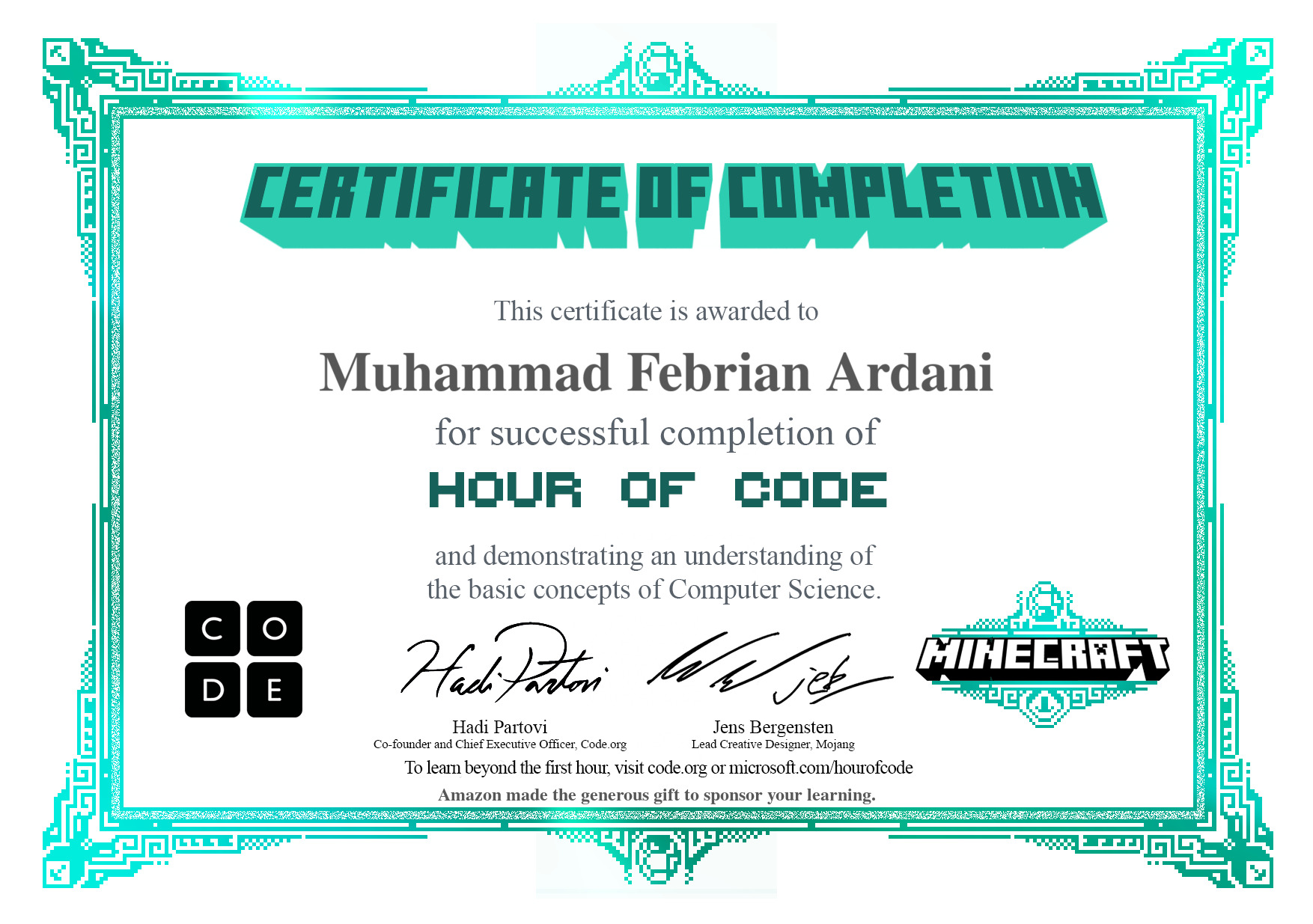 Minecraft Hour of Code activities