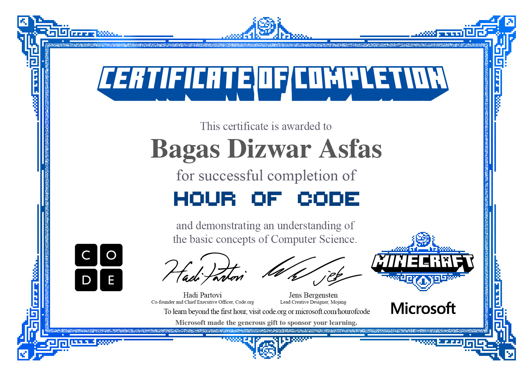 HOUR OF CODE MINECRAFT