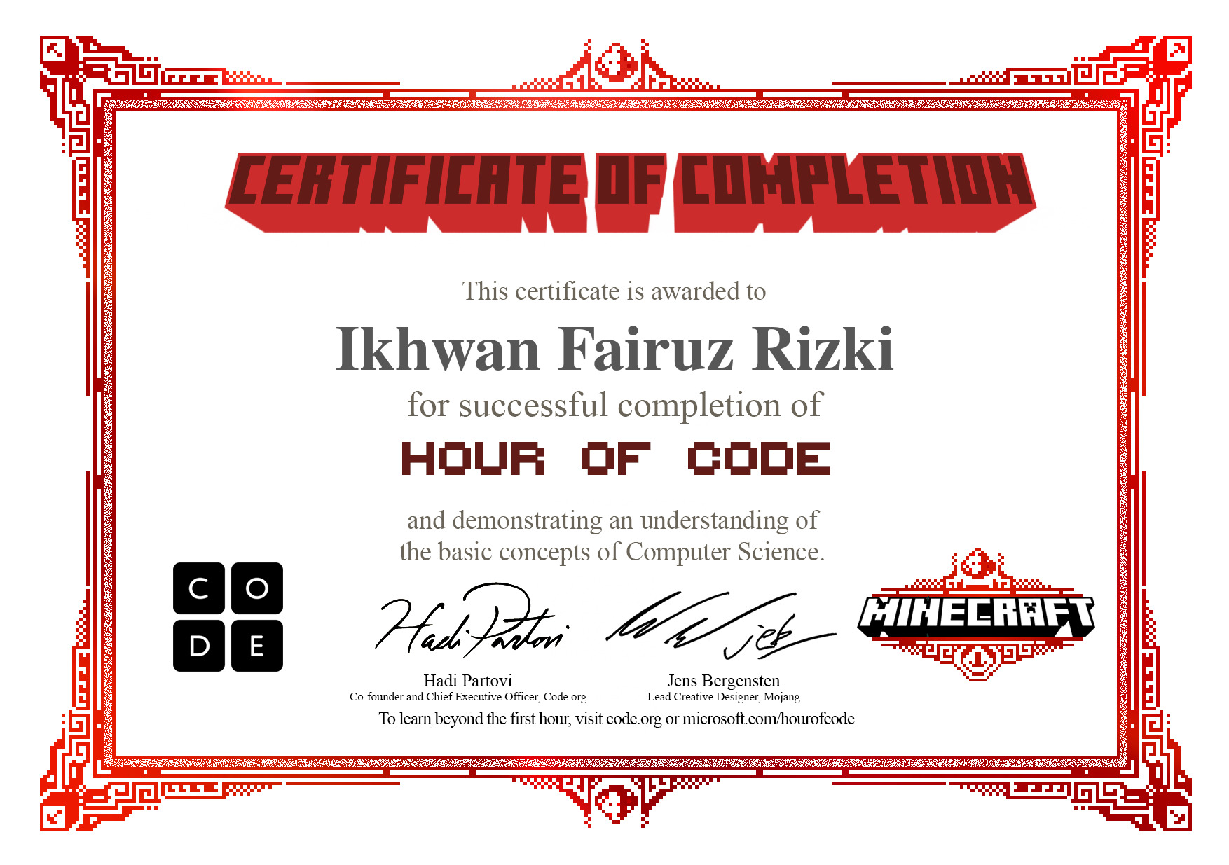 Code.org Minecraft:Hero's Journey