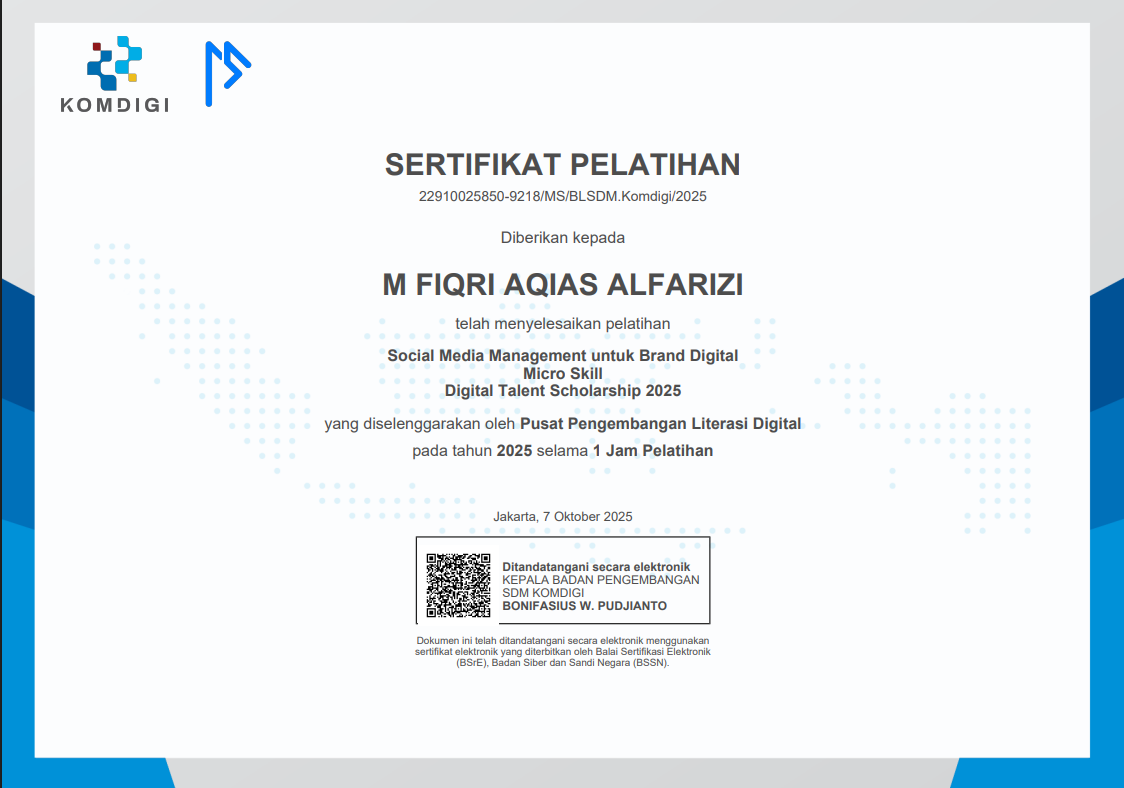 Social Media Management untuk Brand Digital Micro Skill Digital Talent Scholarship 2025