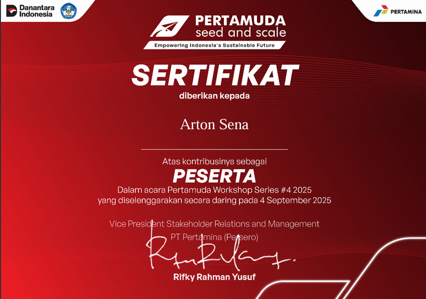 Pertamuda certificate