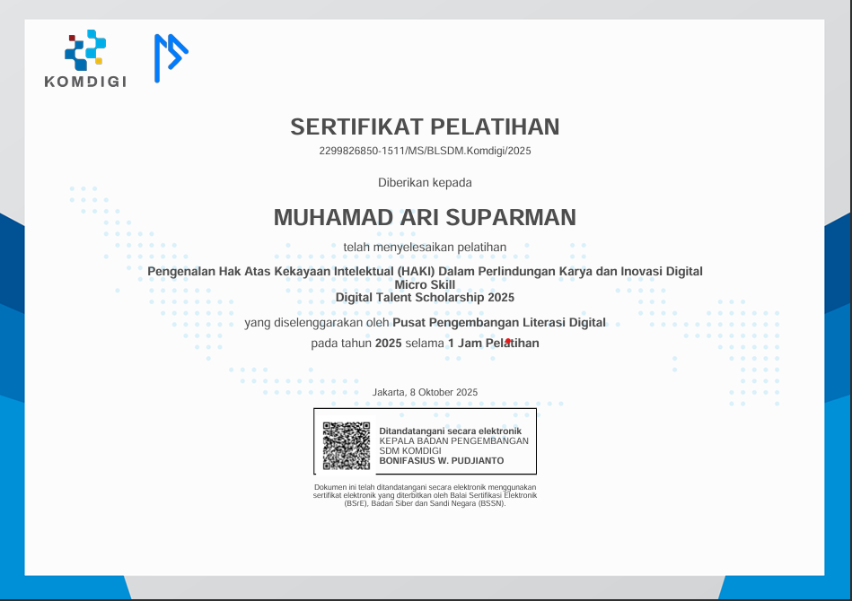 Sertifikat Pelatihan HAKI