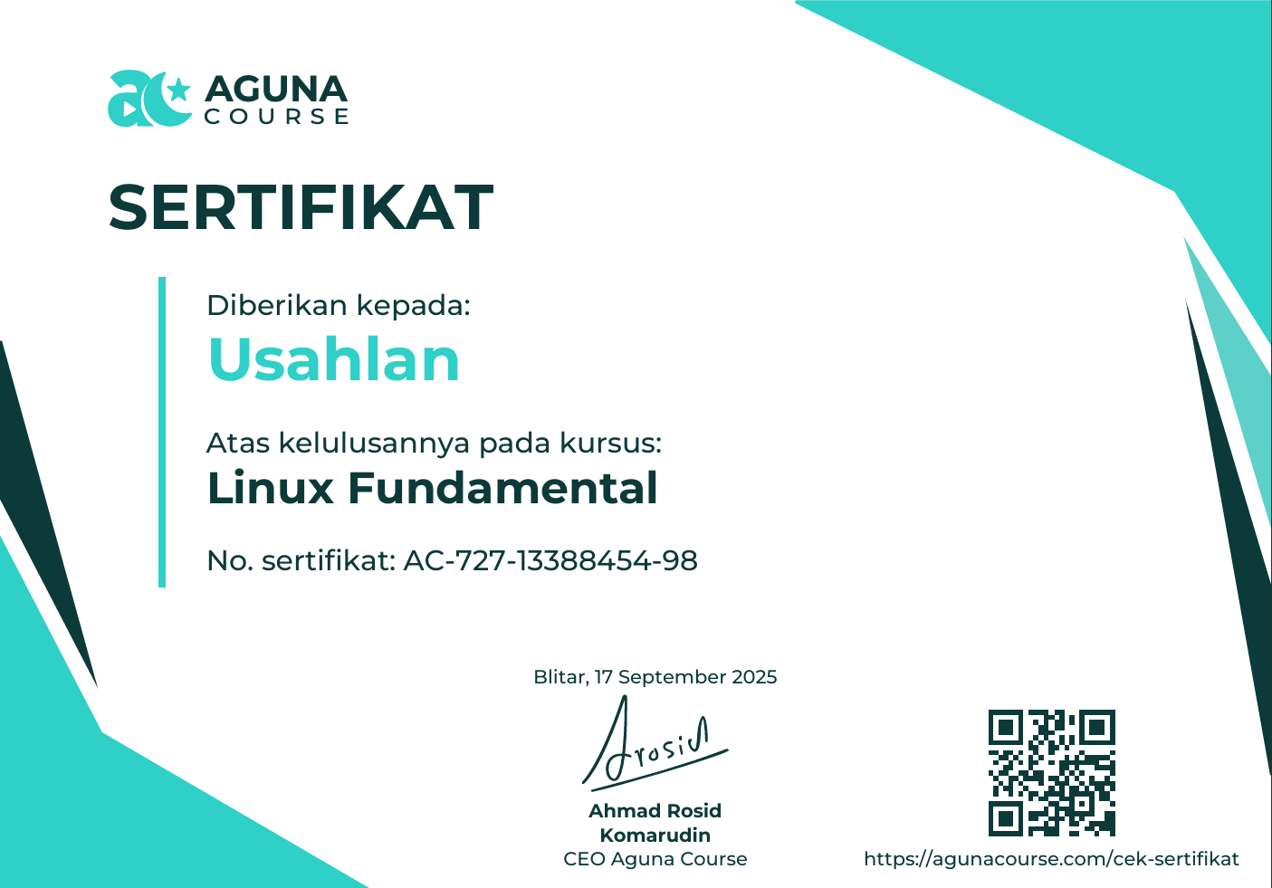 Sertifikat Linux Fundamental