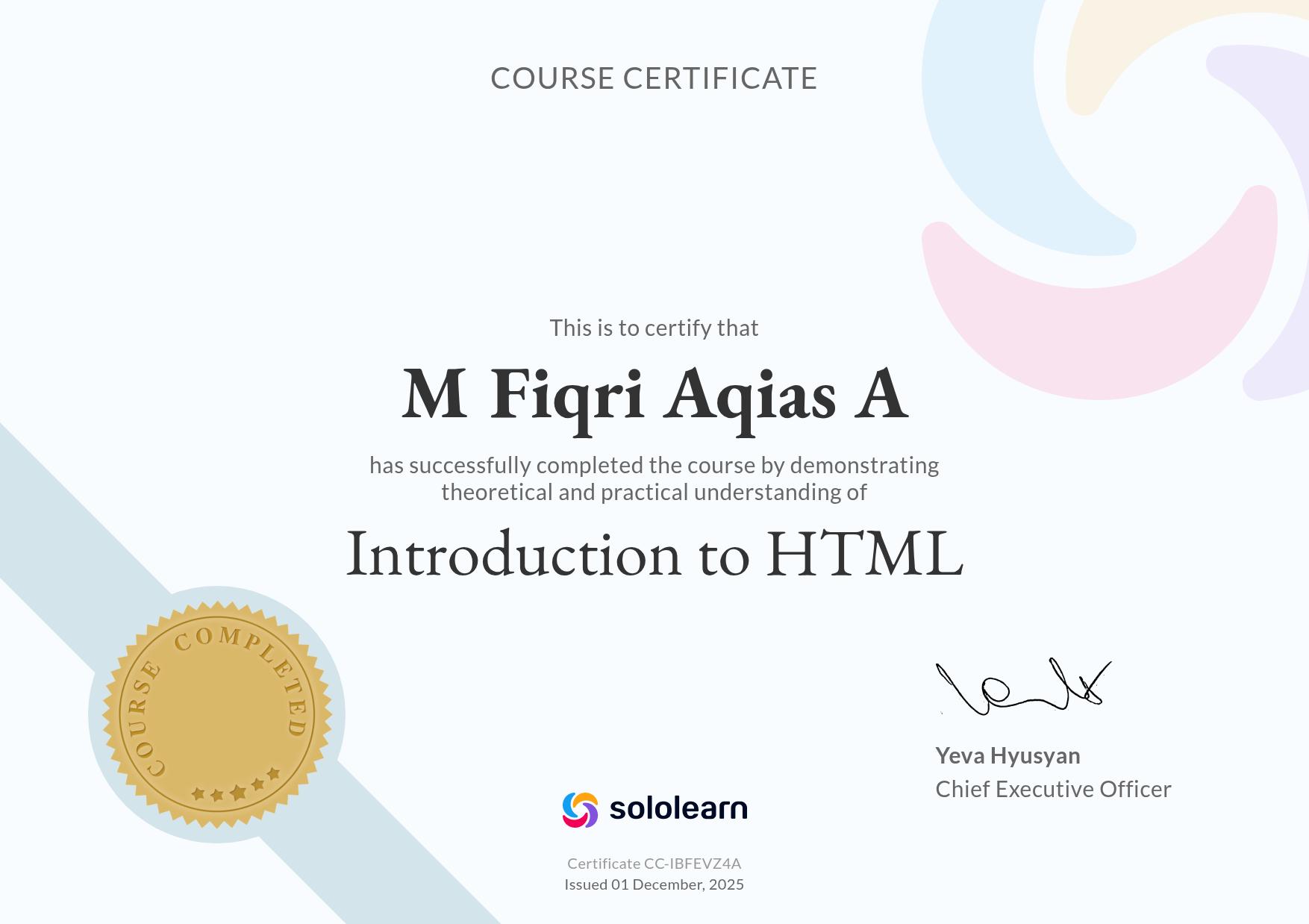 Sololearn - Introduction to HTML