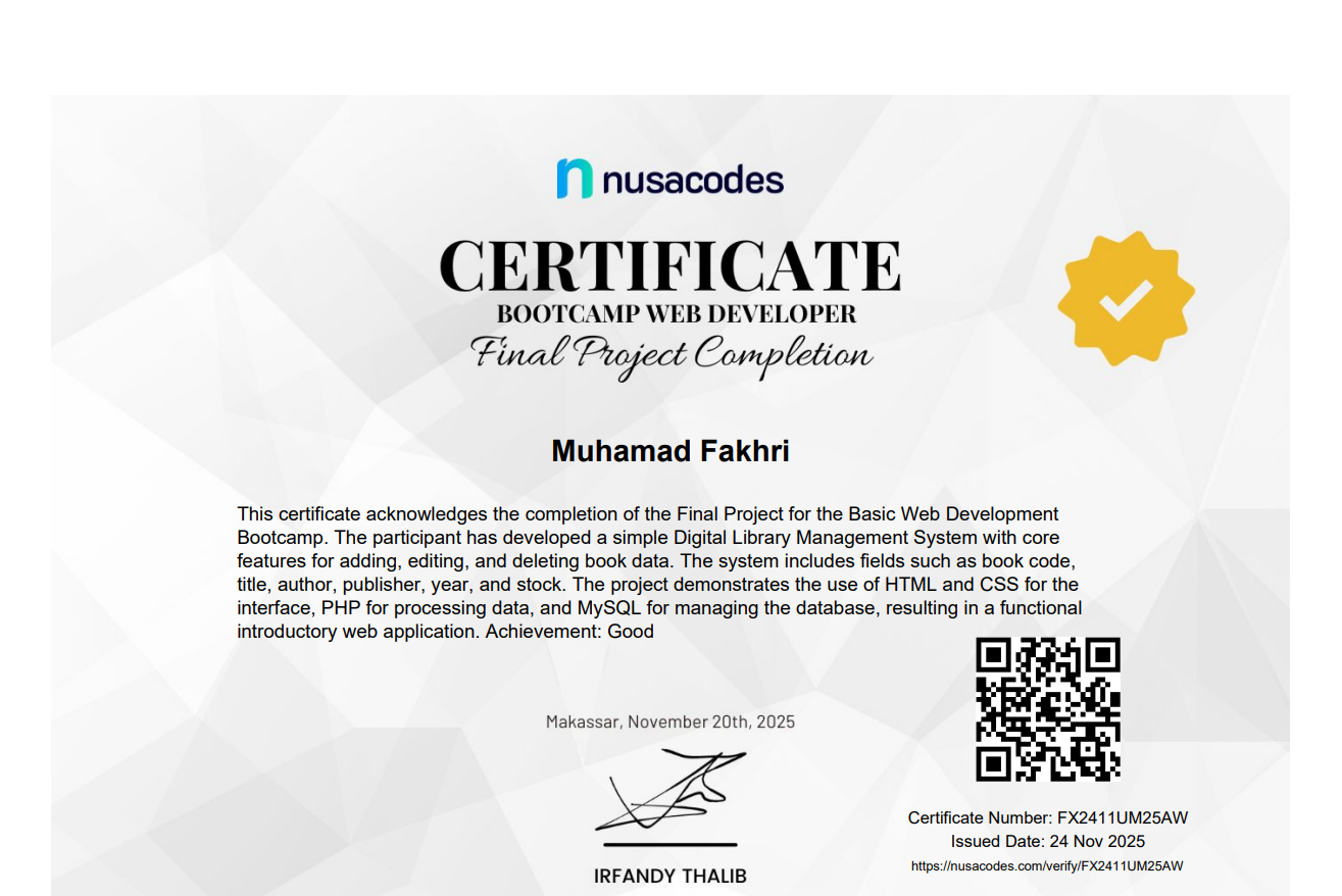 Sertifikat Project Nusacode