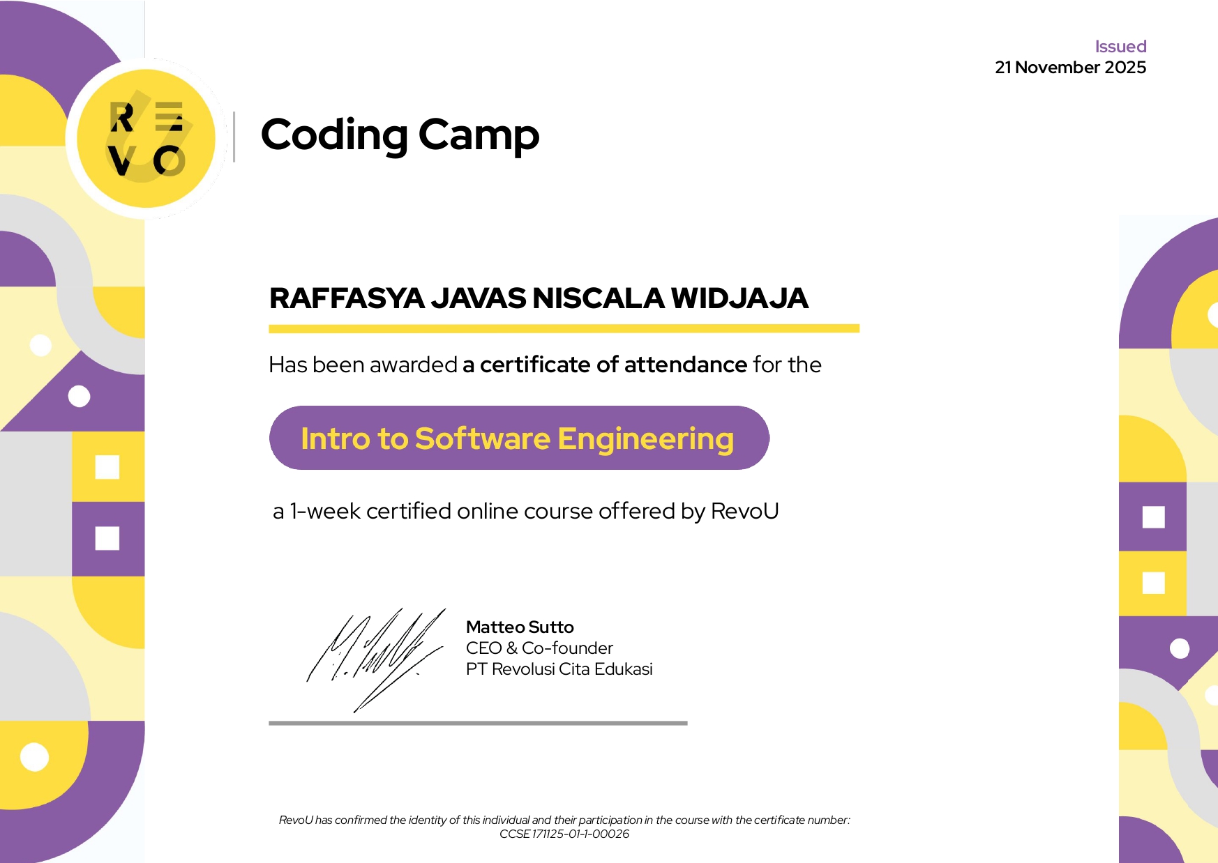 RevoU Coding Camp Software Enginerring
