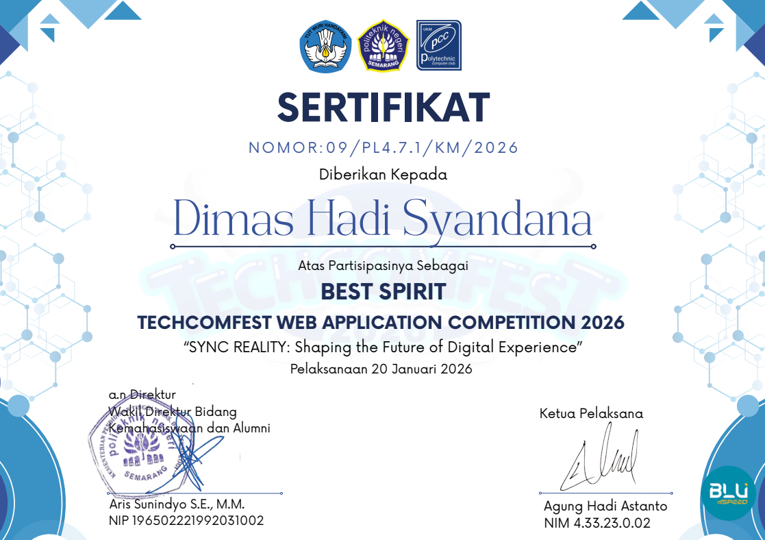 Sertifikat BestSpirit_TechcomfestPOLINES