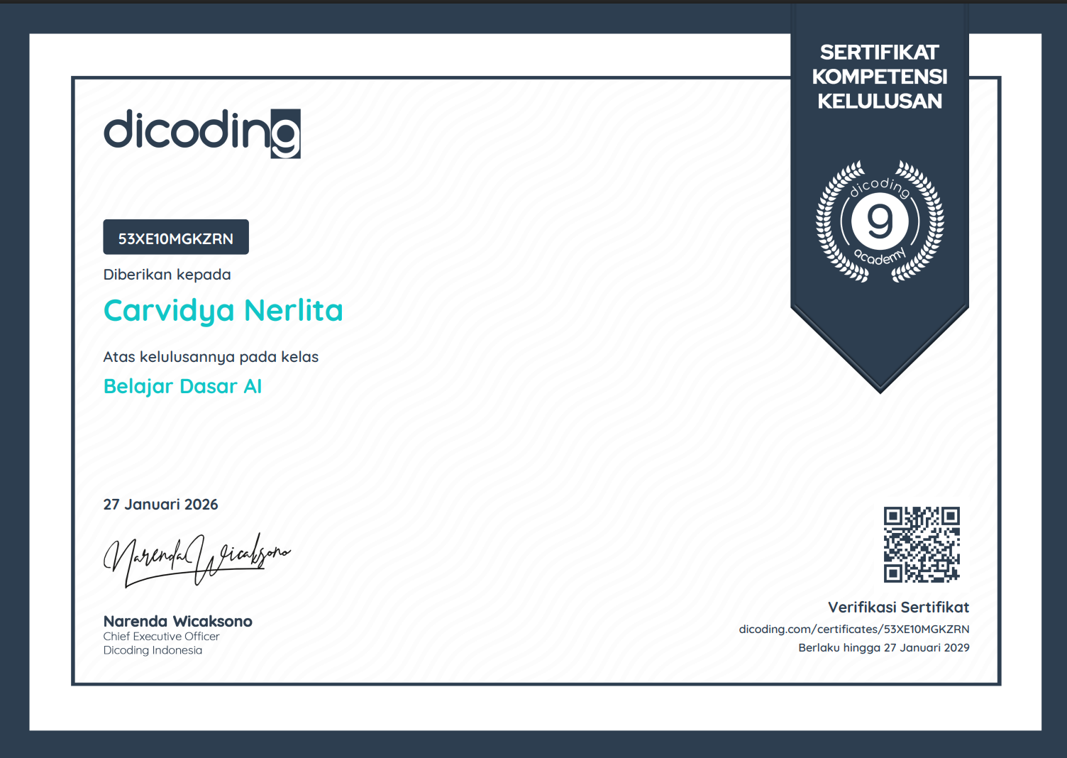 Dicoding Belajar Dasar AI