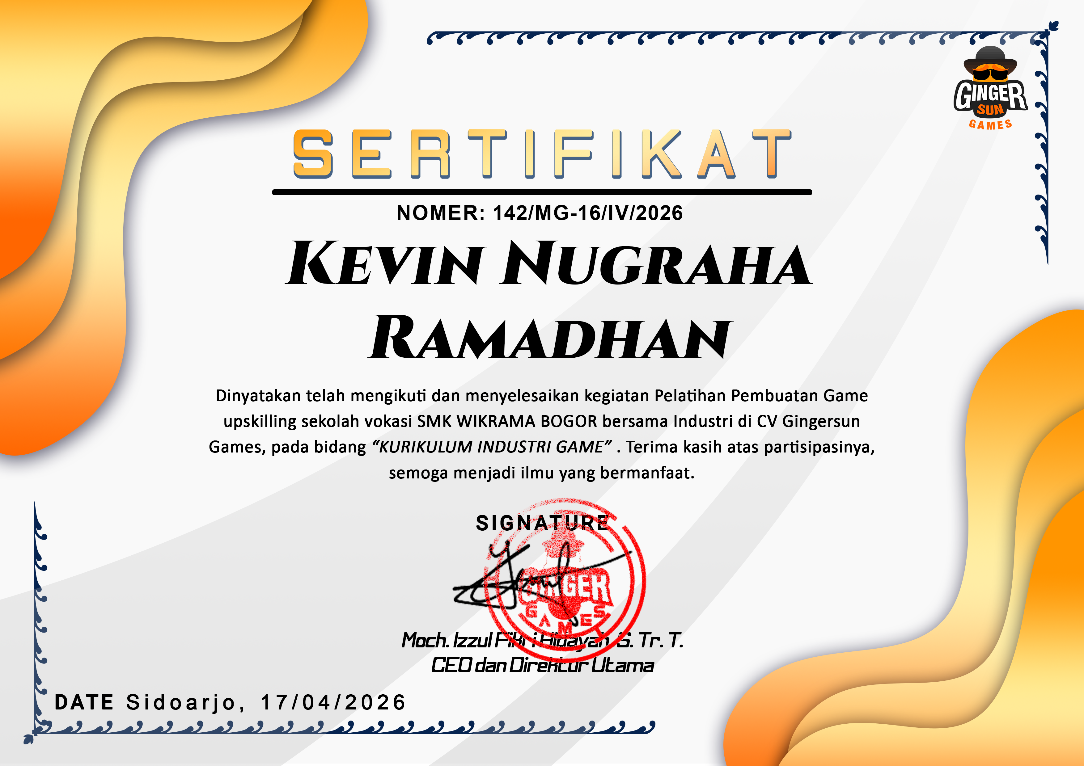 Pelatihan Pembuatan Game Up Skill With Gingersun Game