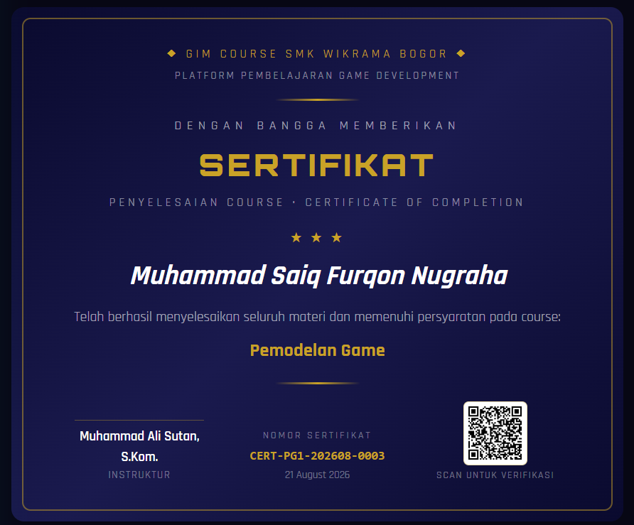 Sertifikat gim