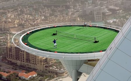 Lapangan Tenis Tertinggi di Dunia: Sensasi Bermain di Udara di Burj Al Arab, Dubai