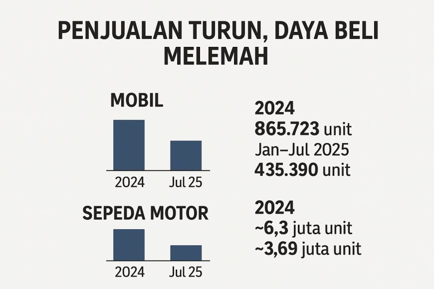 Penjualan Mobil & Motor Anjlok, Daya Beli Konsumen Tertekan