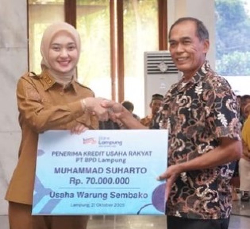 Dorong Lapangan Kerja, Wagub Lampung Serahkan KUR kepada Pelaku UMKM