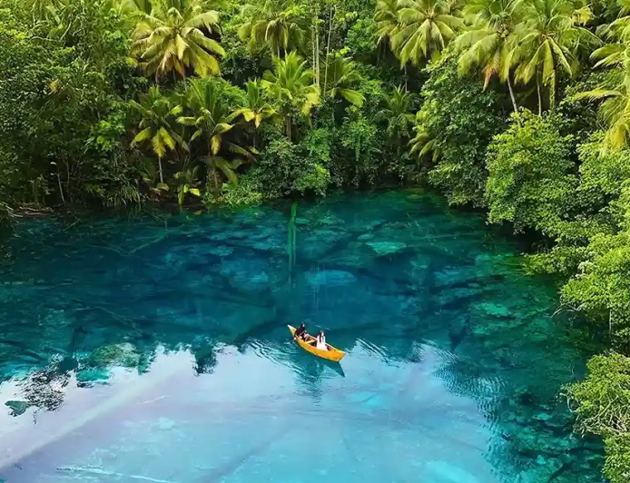 Danau Paisu Pok di Banggai Kepulauan, Surga Air Jernih Berwarna Biru Toska