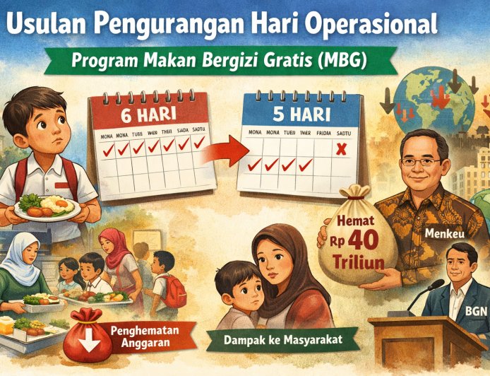 Usulan Efisiensi Program MBG: Hari Operasional Dikurangi, Anggaran Hemat hingga Rp40 Triliun