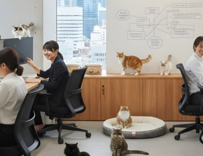 Kantor Rekrut 11 Kucing Jadi “Staf”: Cara Unik Redakan Stres Karyawan