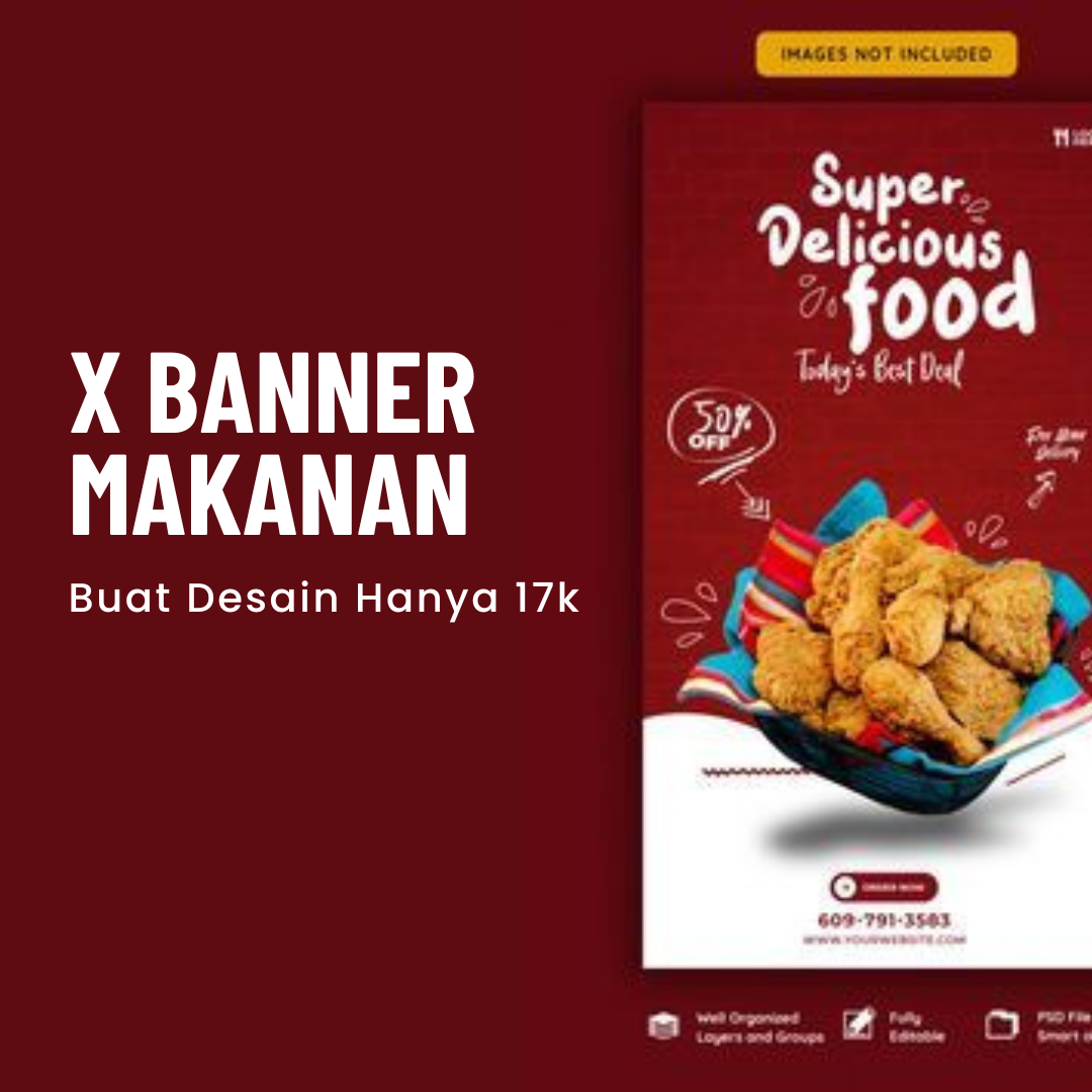 X Banner Makanan : Buat Desain Hanya 20k - Lautan Display