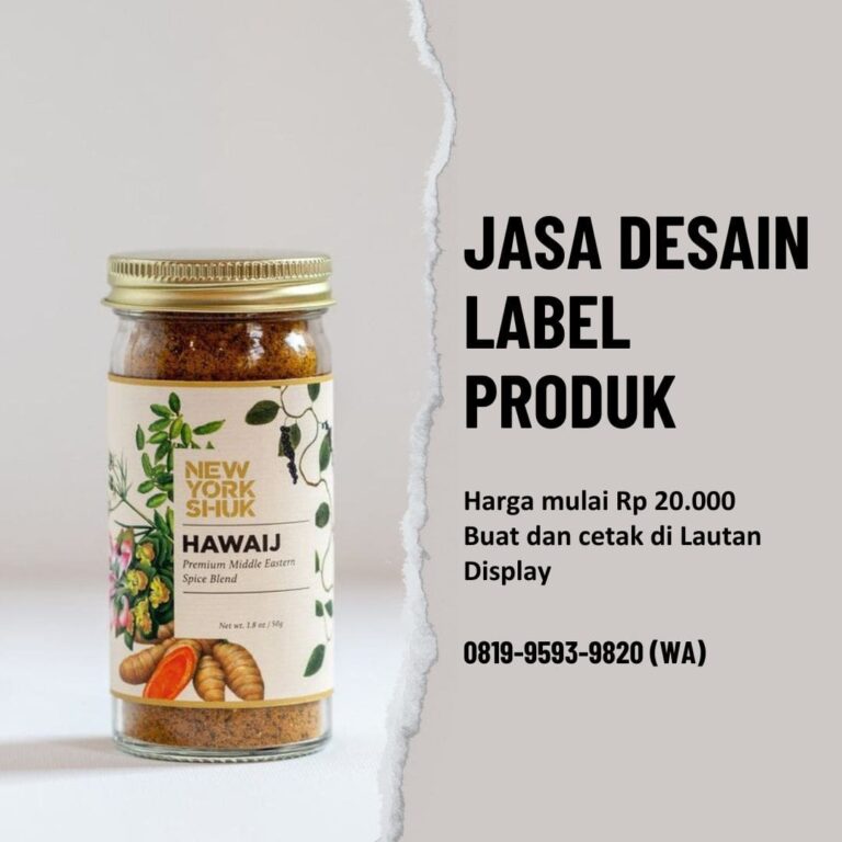Jasa Desain Label Produk Lautan Display