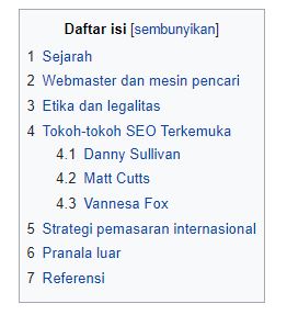 Daftar Isi Wikipedia