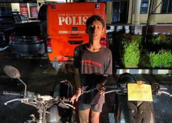 Rendy Samuel Siahaan Pelaku Curamor Diamankan Sat Reskrim dari Lobi Penginapan Pulo Komba
