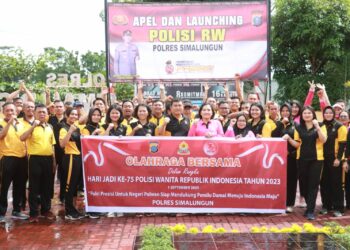 Olahraga Bersama Polres Simalungun dalam Rangka Hari Kesatuan Gerak Bhayangkari ke-71 dan Hari Jadi Ke-75 Polisi Wanita RI