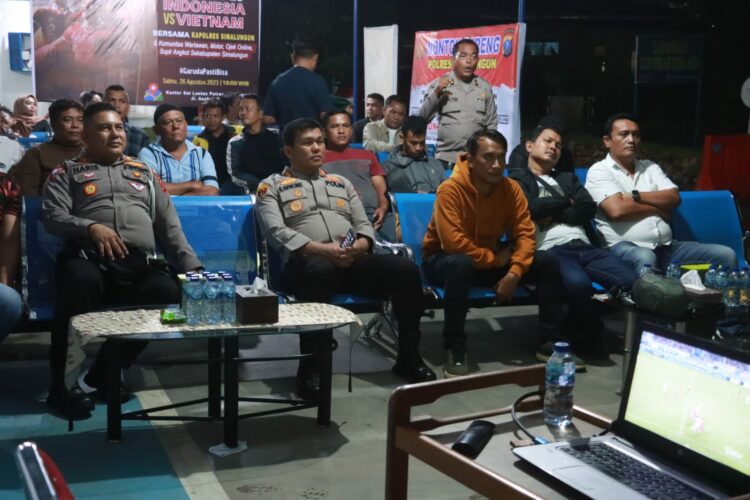 Dukung Timnas U-23 Indonesia, Kapolres Simalungun Ajak Insan Pers dan Komunitas Lokal Nonton Bareng Final Piala AFF U-23