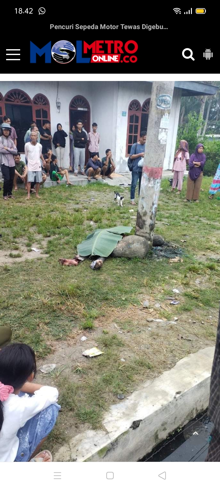 Kepergok Curi Sepeda Motor Bidan, Warga Tembung Tewas Dimasa Warga di Batang Kuis