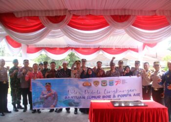 Acara launching pemberian sumur bor secara serentak oleh Polres Pematang Siantar