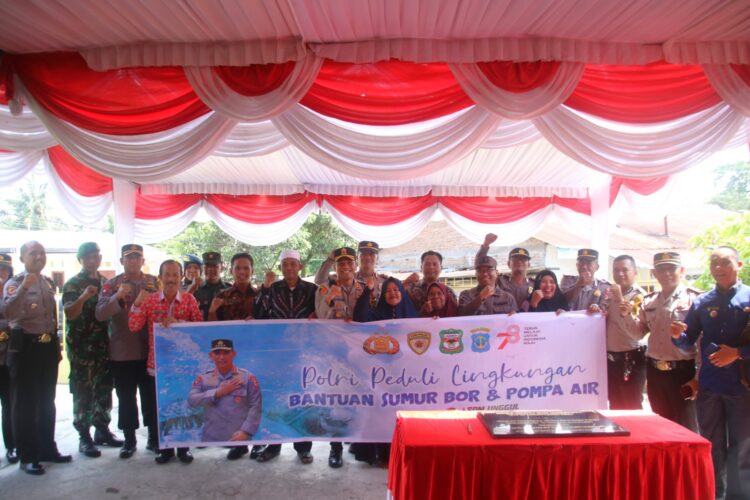 Acara launching pemberian sumur bor secara serentak oleh Polres Pematang Siantar