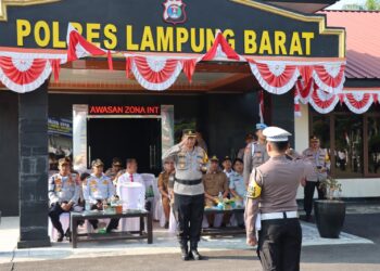 Kapolres Lampung Barat Pimpin Apel Gelar Pasukan Operasi Zebra Krakatau 2023