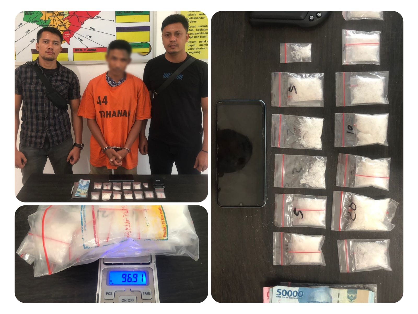 Bandar Narkoba Huta Bayu Keok Di Tangan Personil Polres Simalungun, Barbut 96.91 Gram