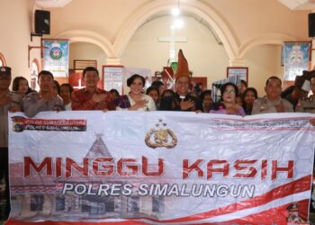 Menggelar Program Minggu Kasih Kapolres Simalungun Sampaikan Himbaun Pilpanag Tahap II yang Aman dan Kondusif
