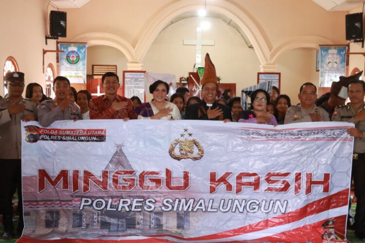 Menggelar Program Minggu Kasih Kapolres Simalungun Sampaikan Himbaun Pilpanag Tahap II yang Aman dan Kondusif