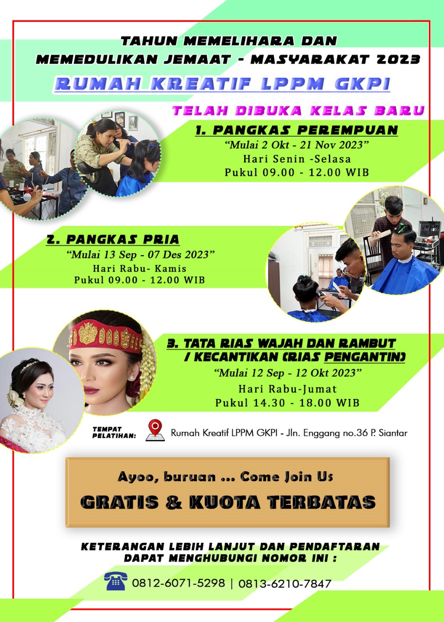 Kabar Gembira, LPPM - GKPI Gelar Pelatihan Pangkas dan Rias Pengantin Gratis