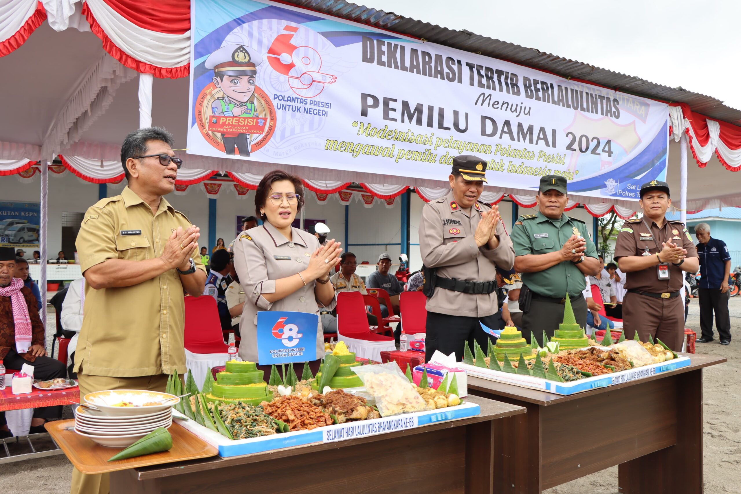 Pemilu Damai Tahun 2024, Polres Taput Gelar Deklarasi Tertib Berlalulintas dan Musnahkan 568 Knalpot Blong 