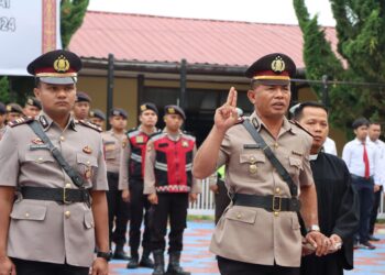 AKBP Johanson Sianturi Pimpin Sertijab Jabatan Kasat Reskrim dan Purna Bhakti 2 Personil Polres Taput 