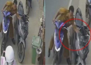 Aksi Pria Berseragam ASN yang terekam CCTV