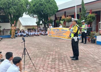 Personil Sat Lantas Polres Pematang Siantar selaku Satgas 2 Preemtif melaksanakan Penyuluhan/Sosialisasi di SMPN 7