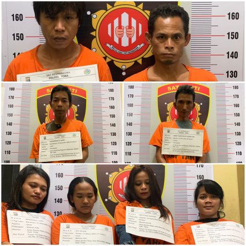 Para Tersangka yang Diamankan Polres Toba