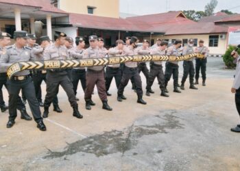Persiapkan Mental Dan Fisik, Personel Sat Samapta Polres Siantar Latihan Dalmas